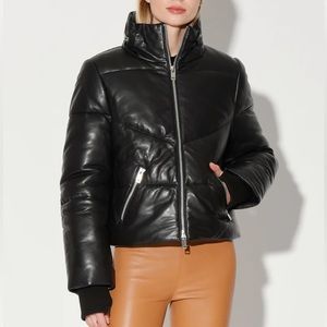 Like new! Edwina Leather Puffer Jacket
